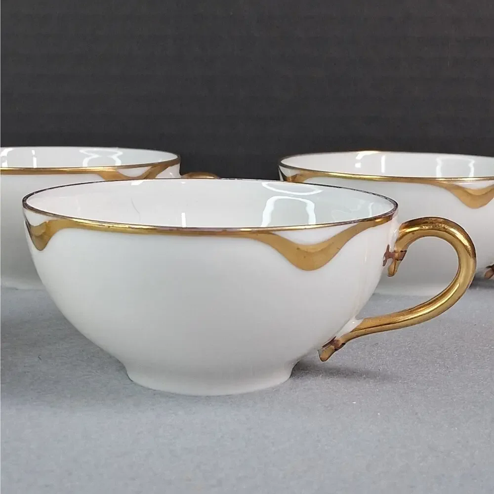 Haviland France Limoges Silver Anniversary Patter Porcelain Tea / Coffee Cups 5